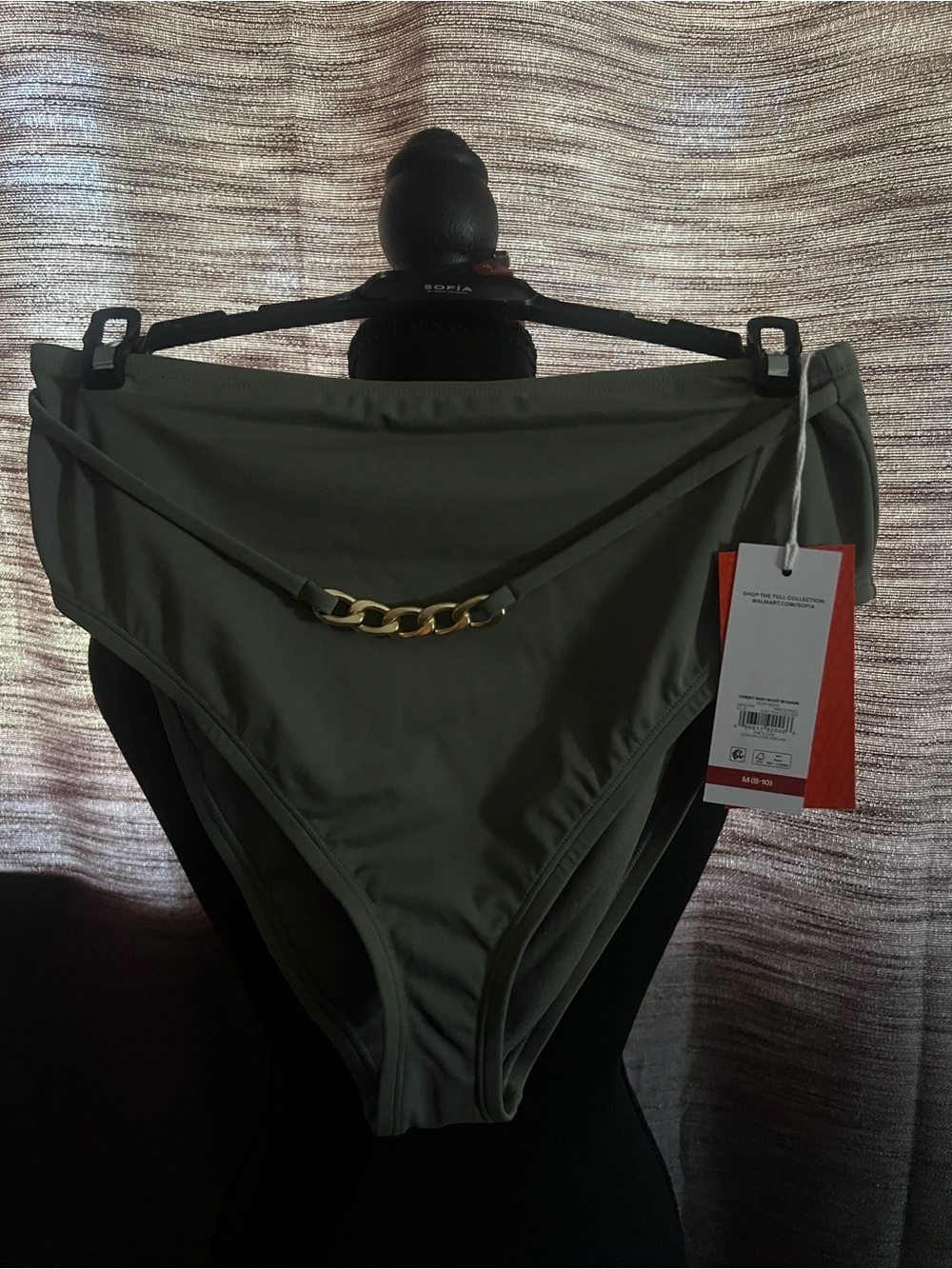 sofia by sofia vergara Olive Night Cheeky High-Waist Bottom with Chain